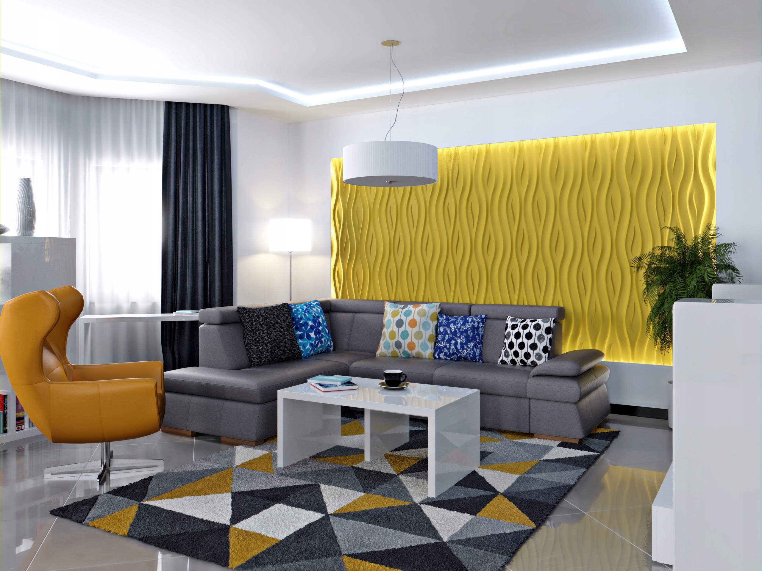 Styropianowe Panele Ścienne 3D 60x60OCEAN Struktura efekt 3D