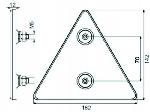 TRÓJKĄT ODBLASKOWY ODBLASK PRZYKRĘCANY M5 Numer katalogowy części m5