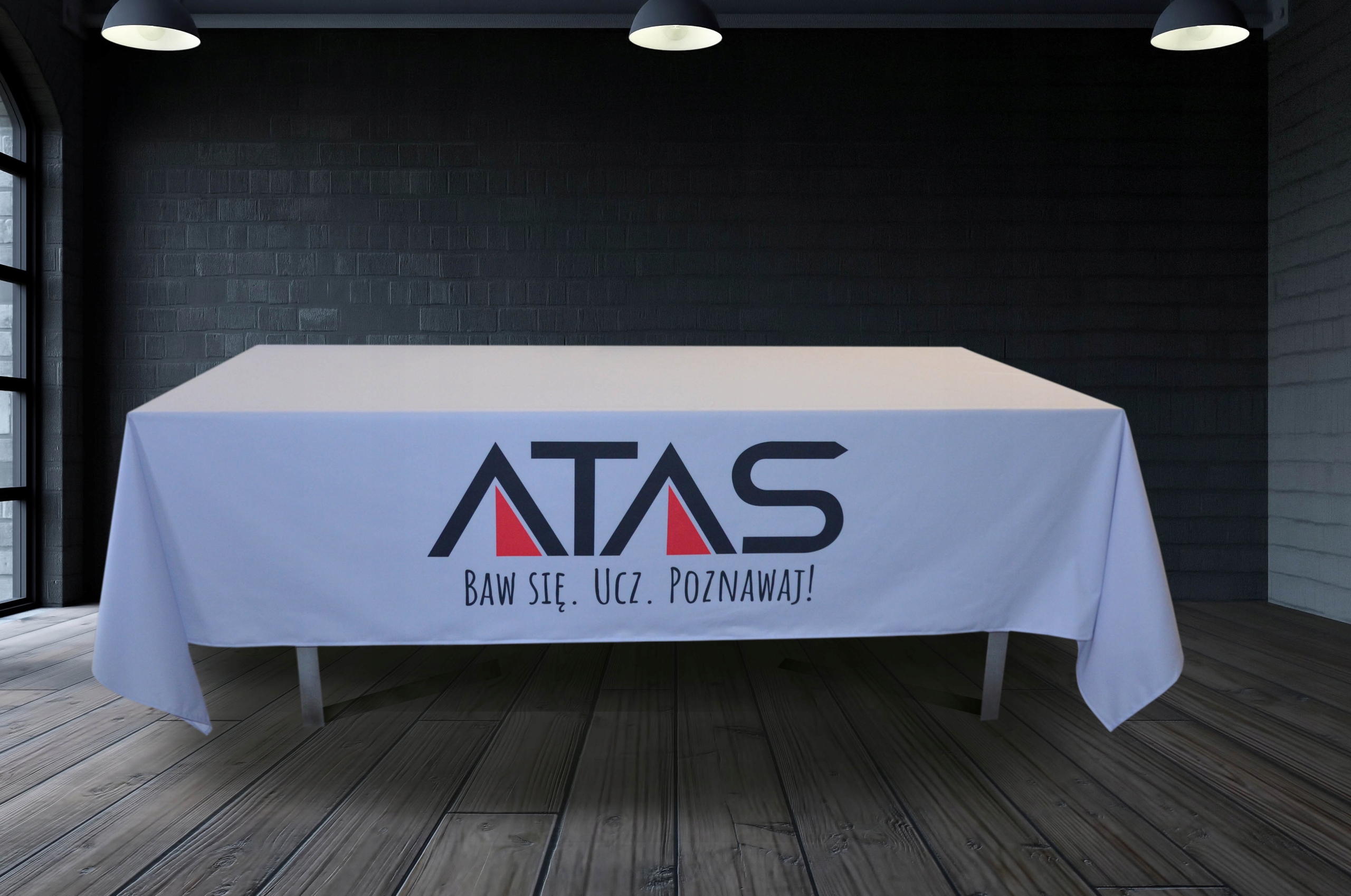 Obrus Reklamowy z nadrukiem wystawowy eventowy dowolny Projekt 400x150cm Marka Studioflag