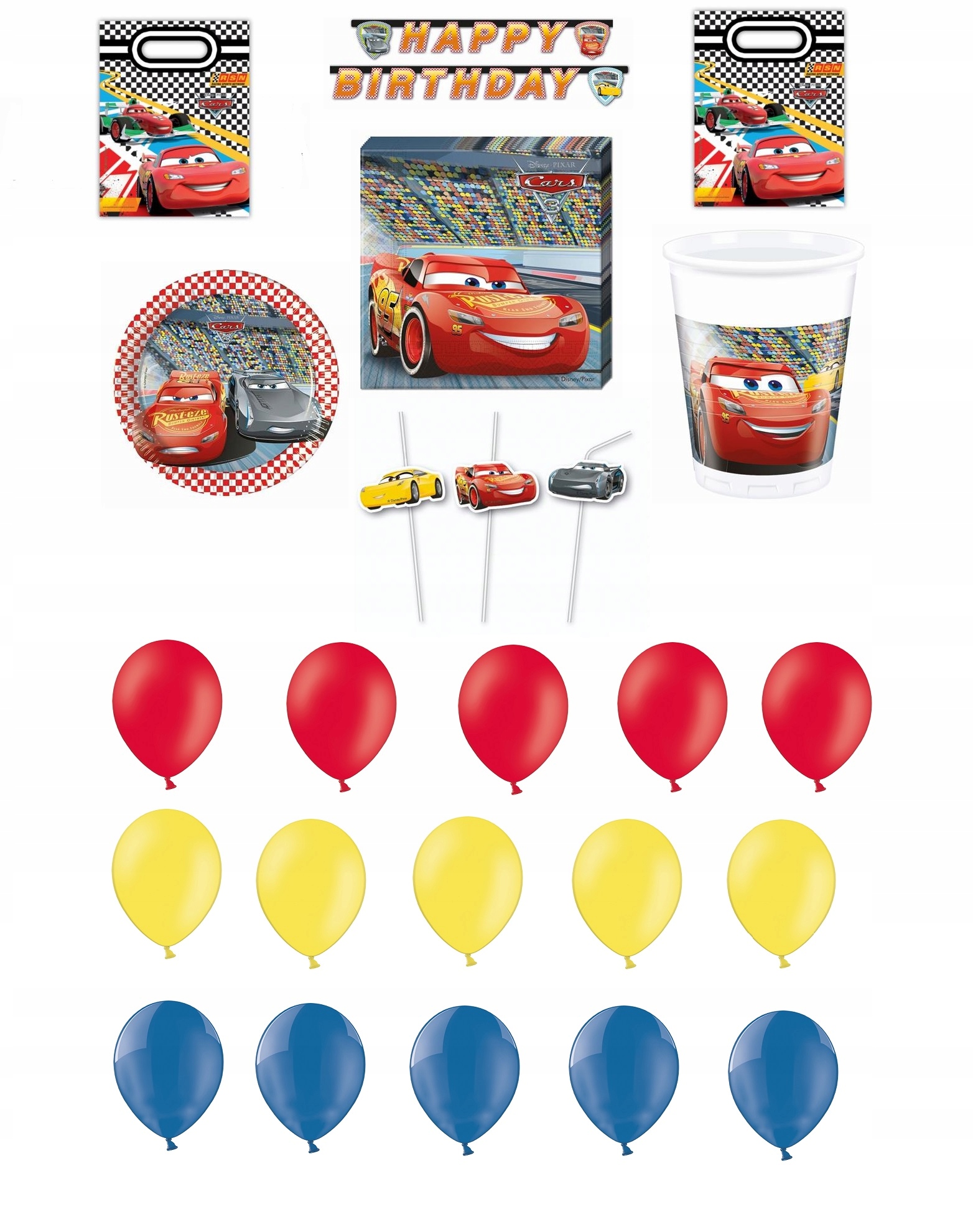 

Zestaw Urodzinowy Cars 3 samochody
