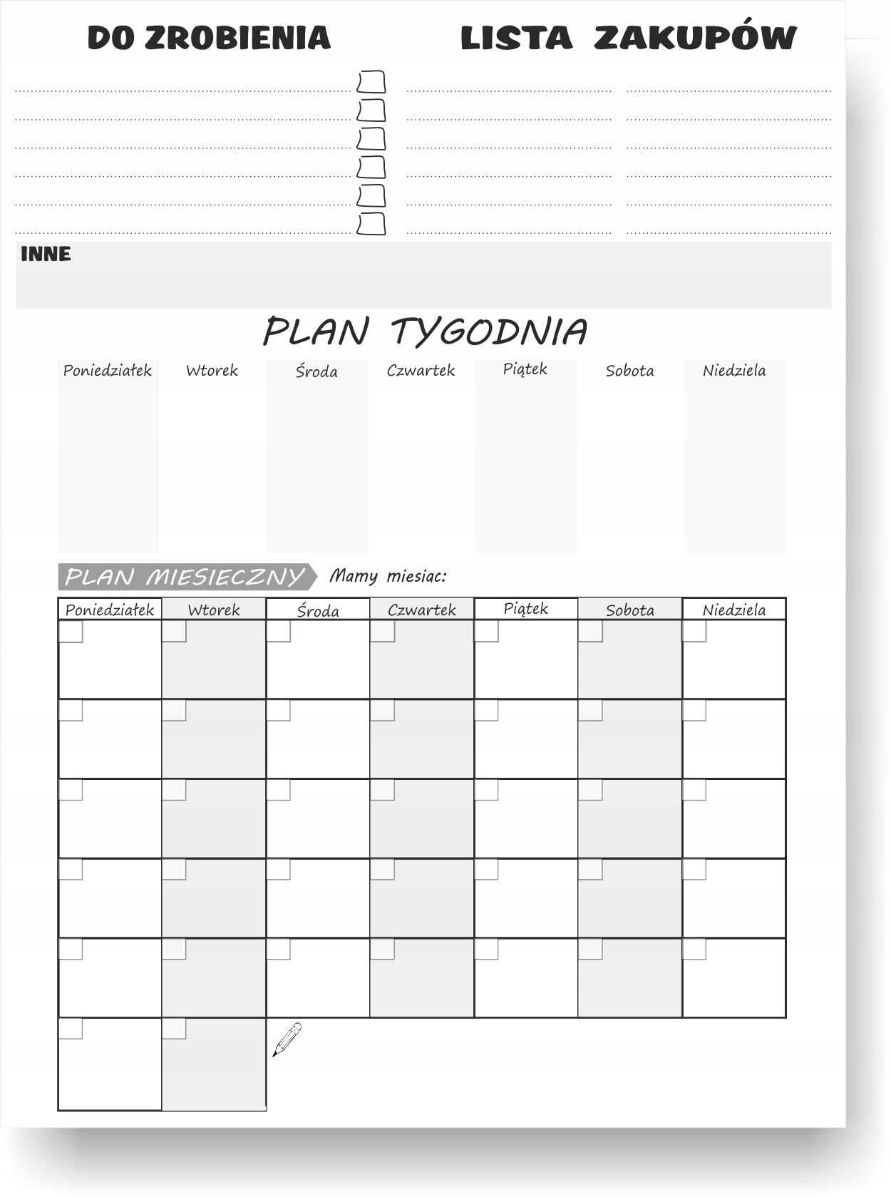 

Planer Tablica Magnetyczna na lodówkę 60x45cm XXL