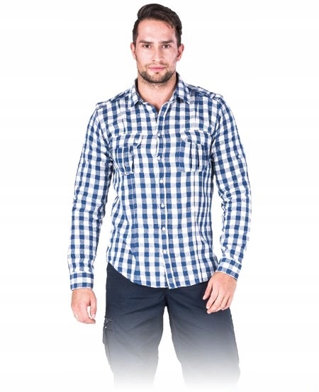 

koszula flanelowa bawełniana biało niebieska r.XXL