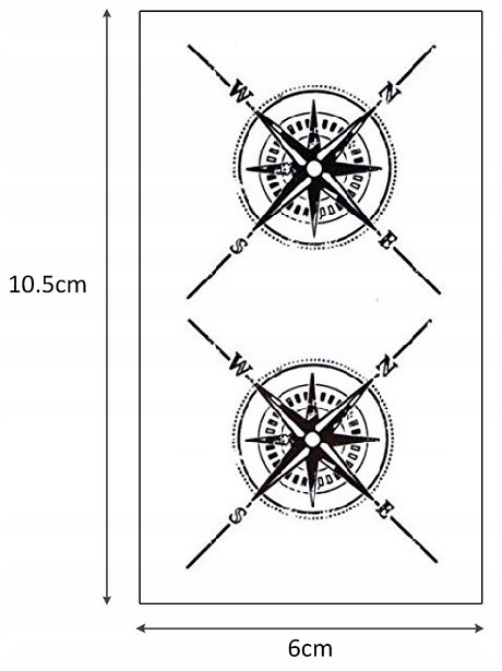 TATUAŻ ZMYWALNY TYMCZASOWY DAMSKI MĘSKI KOMPAS Marka inny