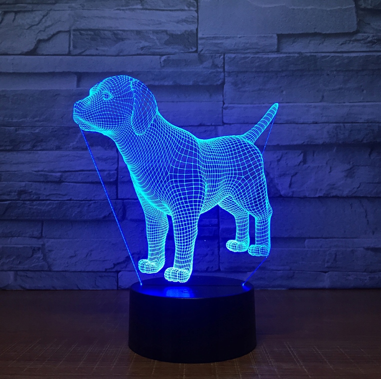 PIES LAMPKA NOCNA 3D LED + PILOT Płeć chłopcy