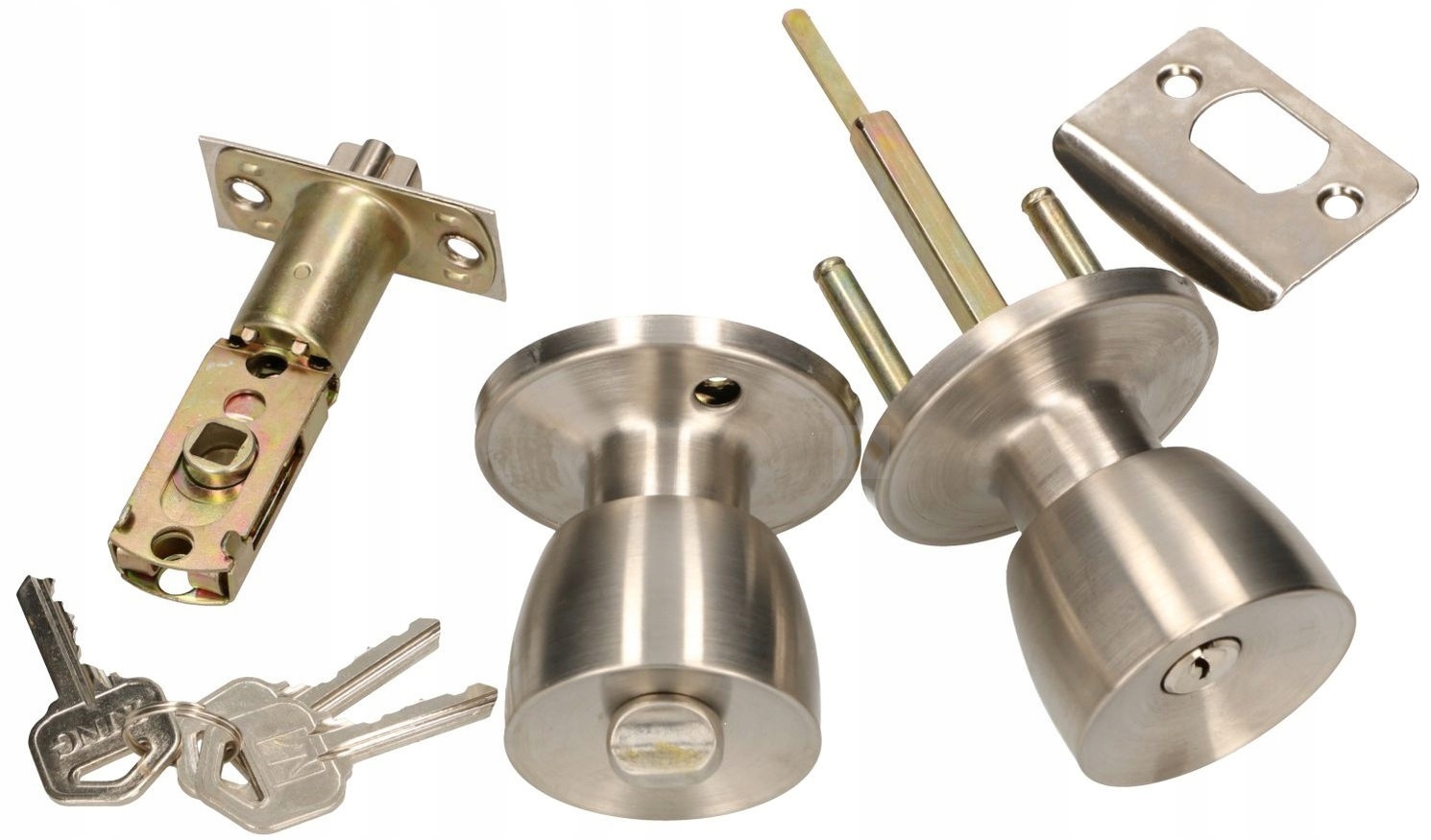 GAŁKA GAŁKI DRZWI ZAMEK Z BLOKADĄ OBROTOWA SATYNA EAN (GTIN) 5907465907507