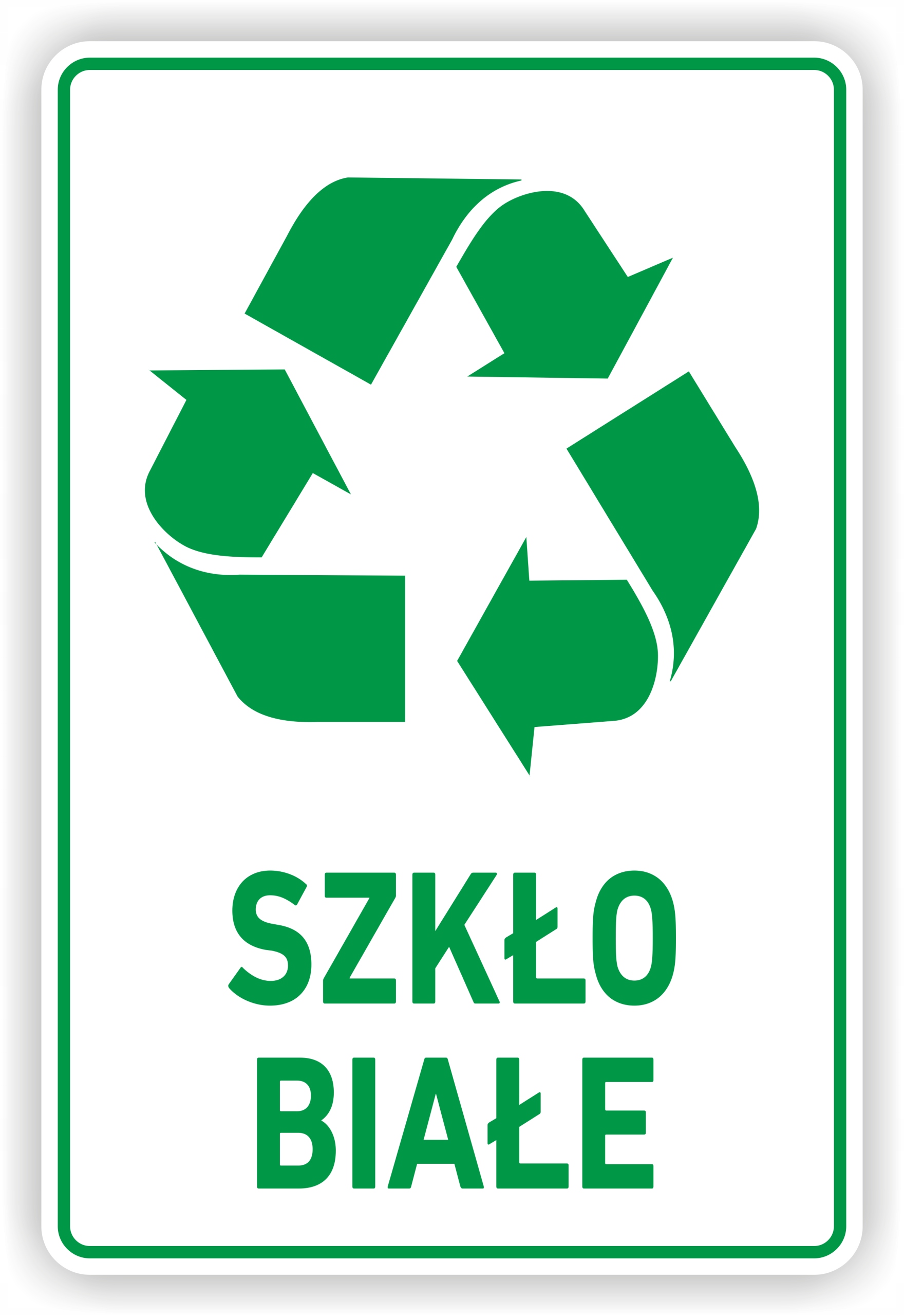 

Szkło Białe Naklejka na kosz śmieci 30x20cm