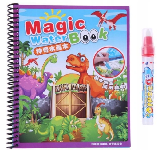 

Magiczna Książka Kolorowanka Wodna Malowanka Dino