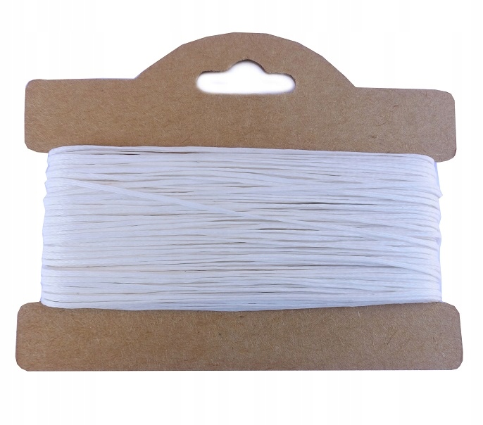 WP02 Sznurek płaski woskowany 1x0,5mm 5m Biały