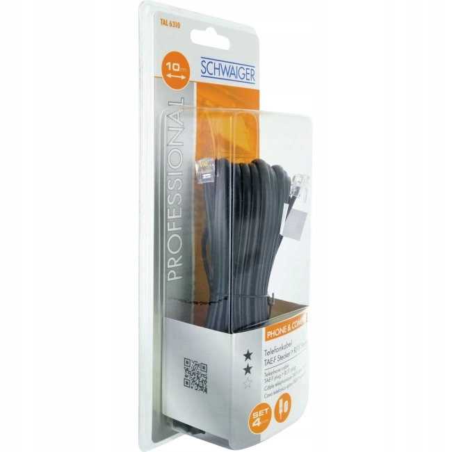 Przewód Kabel RJ11 10M Przejściówki Tae 3 Szt