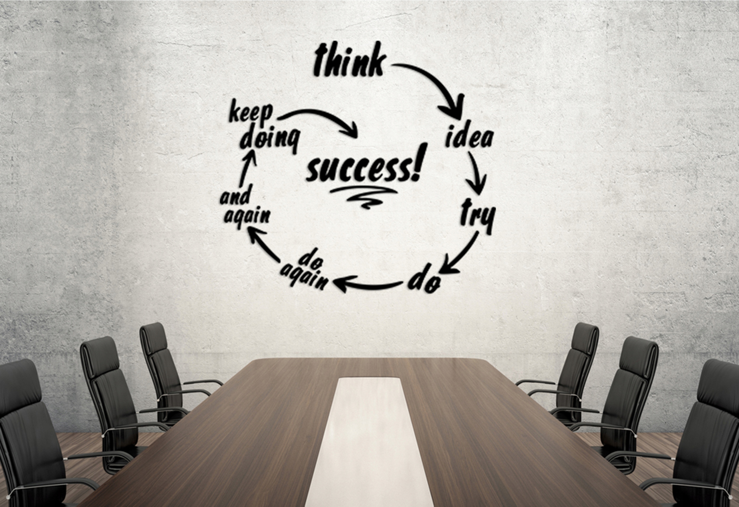 MOTYWUJĄCY! NAPIS NA ŚCIANĘ SZKLANY 3D Wysokość produktu 65 cm