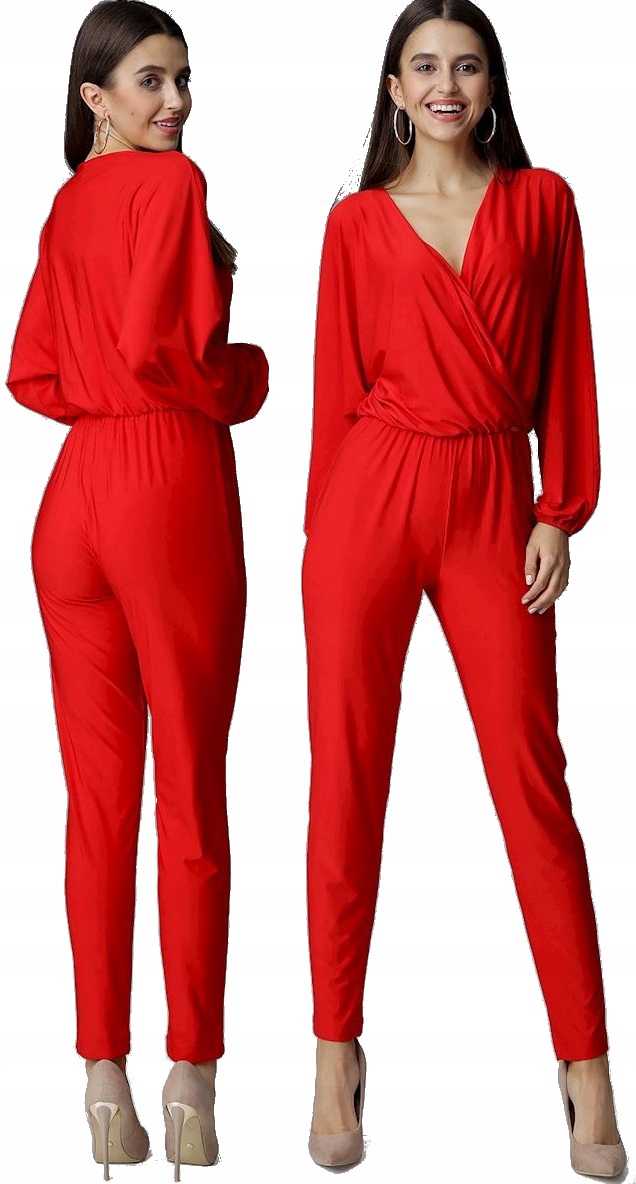 

Kombinezon Z Kopertowym Dekolem I Bufiaste Rękawy