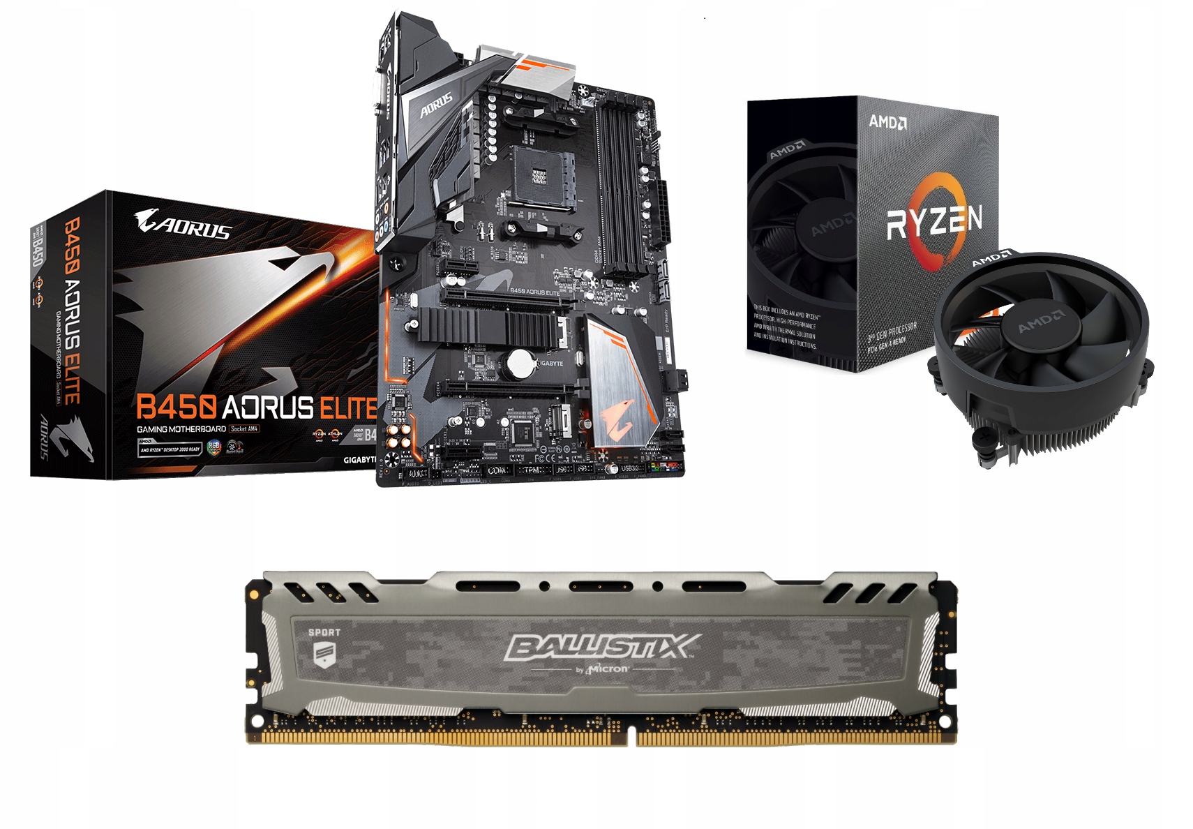

Zestaw Amd Ryzen 5 3600 + B450 Aorus + 8GB 3000