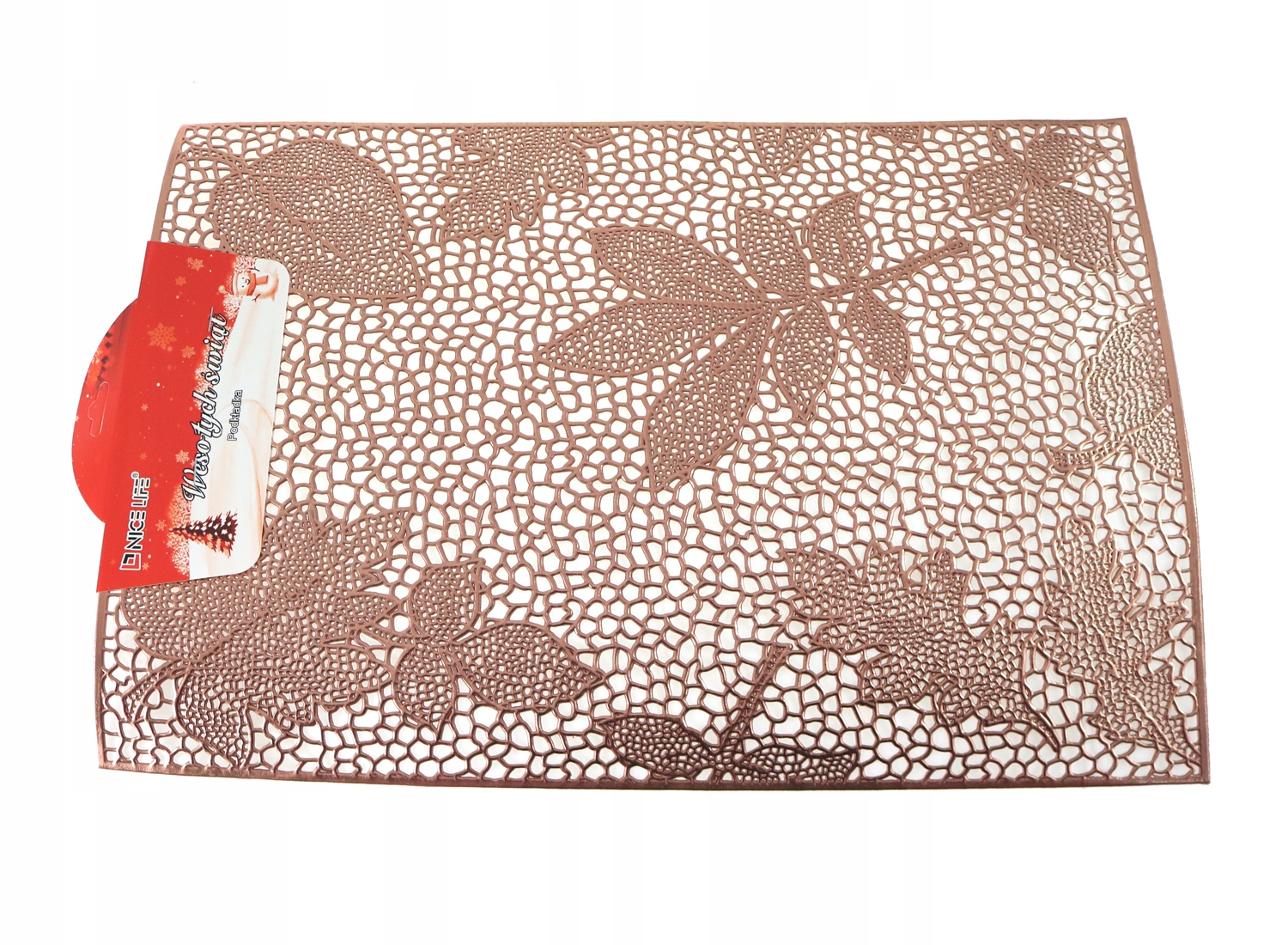 РЕШЕТЧАТЫЙ КОВРИК ПОД ТАРЕЛКИ РОЗОВОЕ ЗОЛОТО 426381