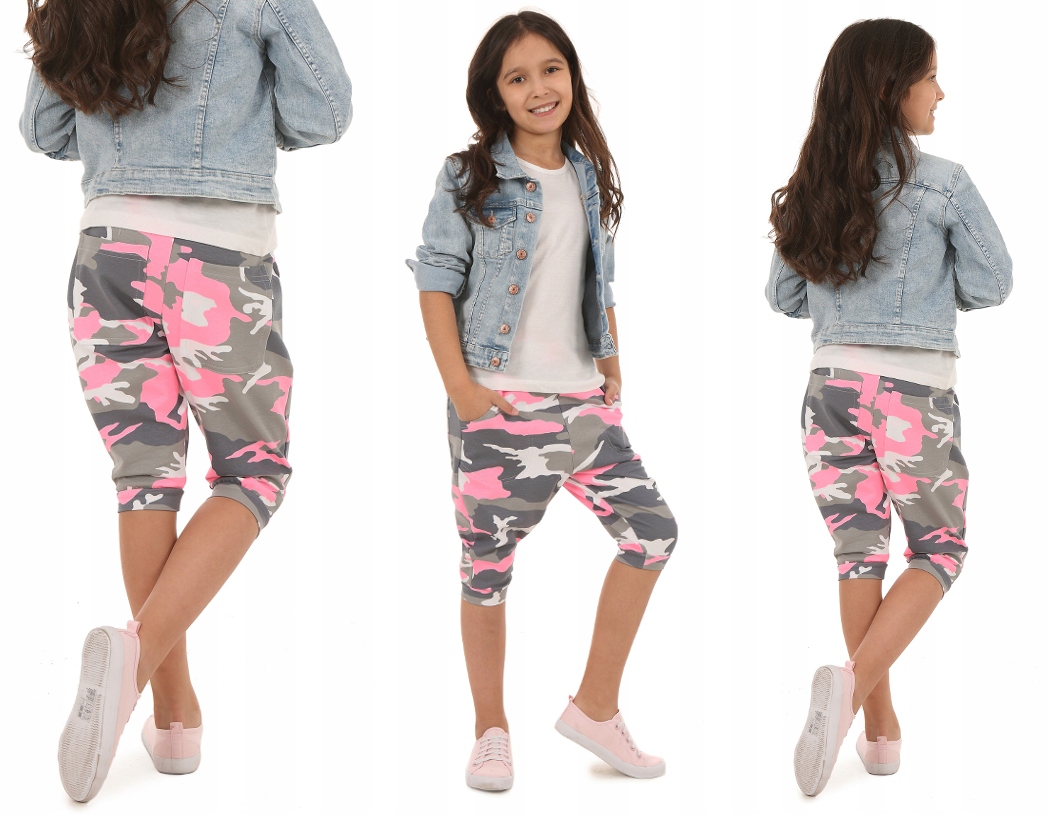 

Baggy 3/4 krótkie spodenki 116-122 Moro Róż