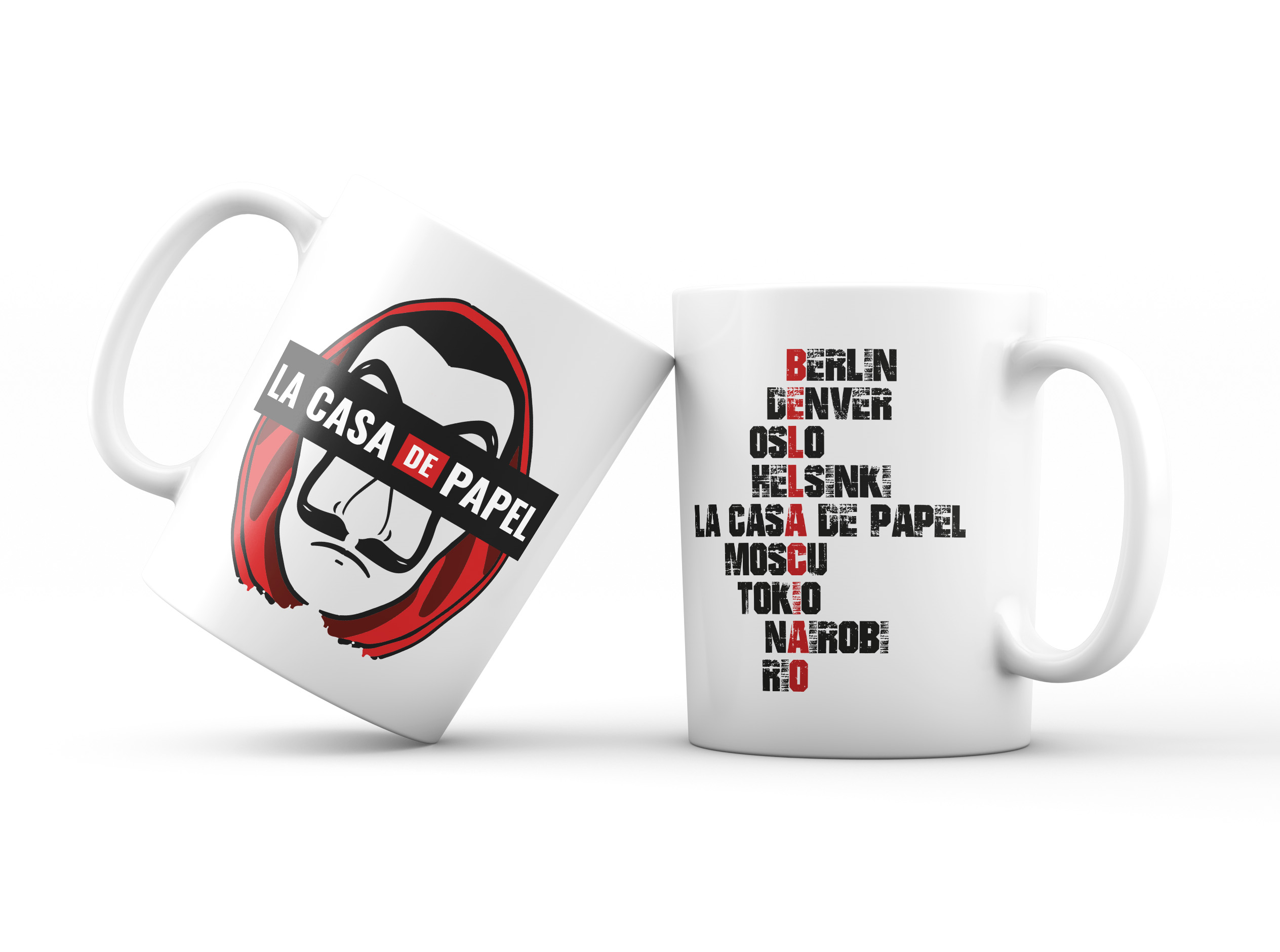 

Kubek prezent dom z papieru la casa de papel