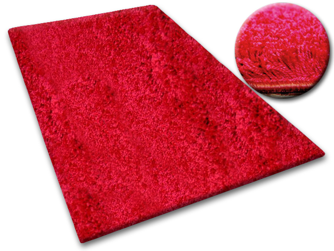 GRUBY DYWAN SHAGGY 5cm 200x450 cm bordo @68784