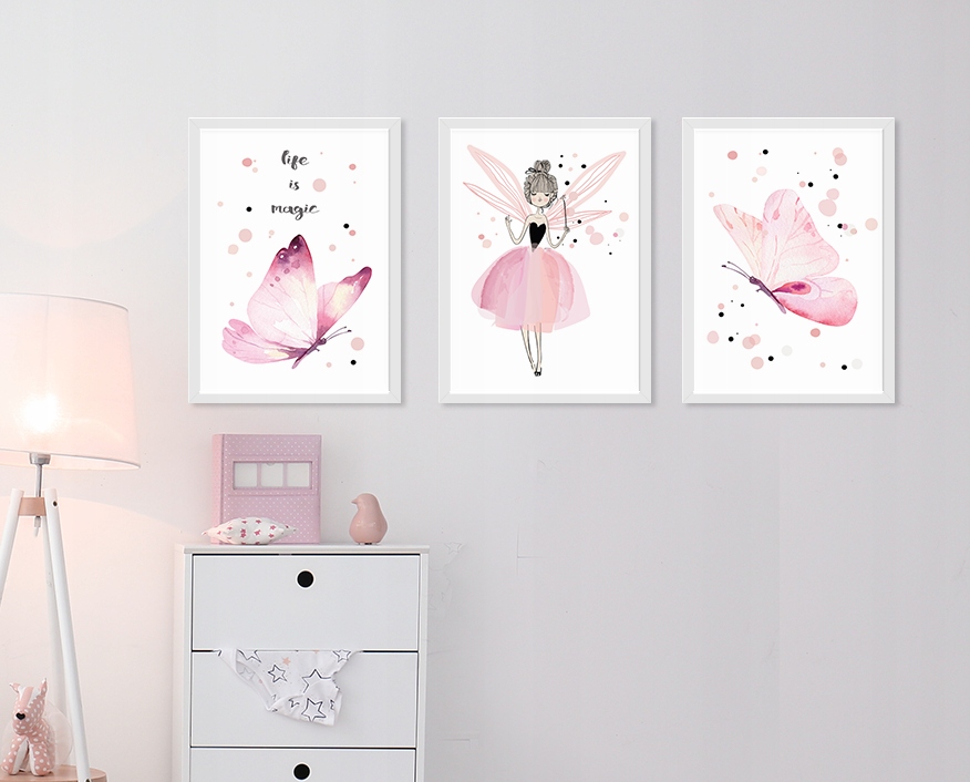 Zestaw plakatów dla dzieci Wróżka i motylki 40x50 Bohater Inny