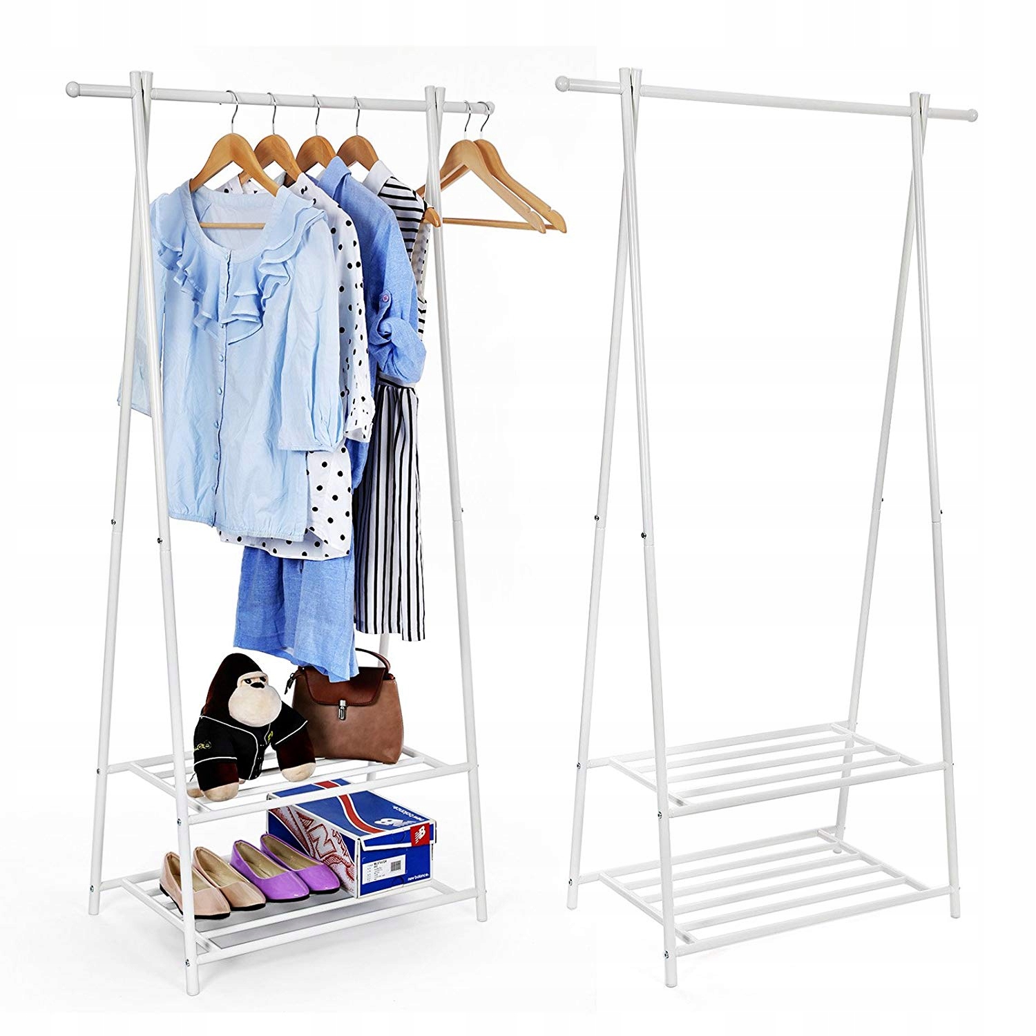 WIESZAK NA UBRANIA GARDEROBA REGAŁ DRABINA BIAŁA Marka inna