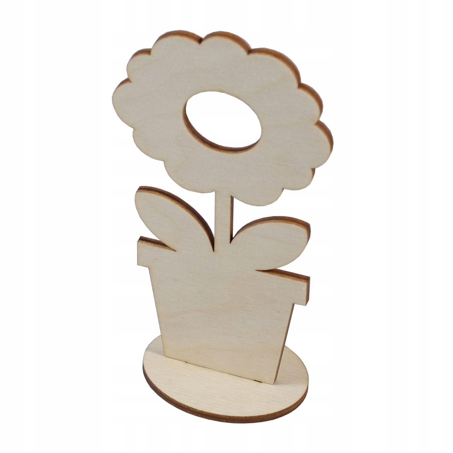 

Drewniany kwiatek, Kwiat w donicy decoupage 15cm