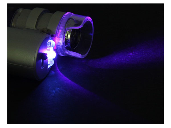 LUPA JUBILERSKA MIKROSKOP 60x PODŚWIETLENIE LED UV KIESZONKOWA FUTERAŁ Cechy dodatkowe kieszonkowy