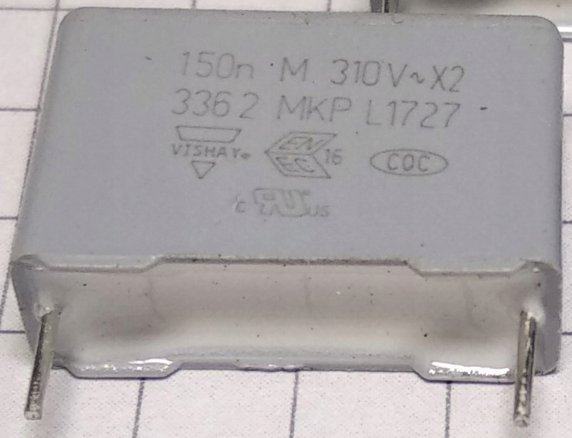 

Kondensator 150nF /310V~ MKPX2 L17 0,15uF 10szt.