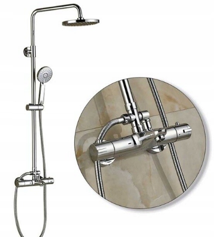 Sprchový Set, Dažďová Sprcha, Termostat, Chróm
