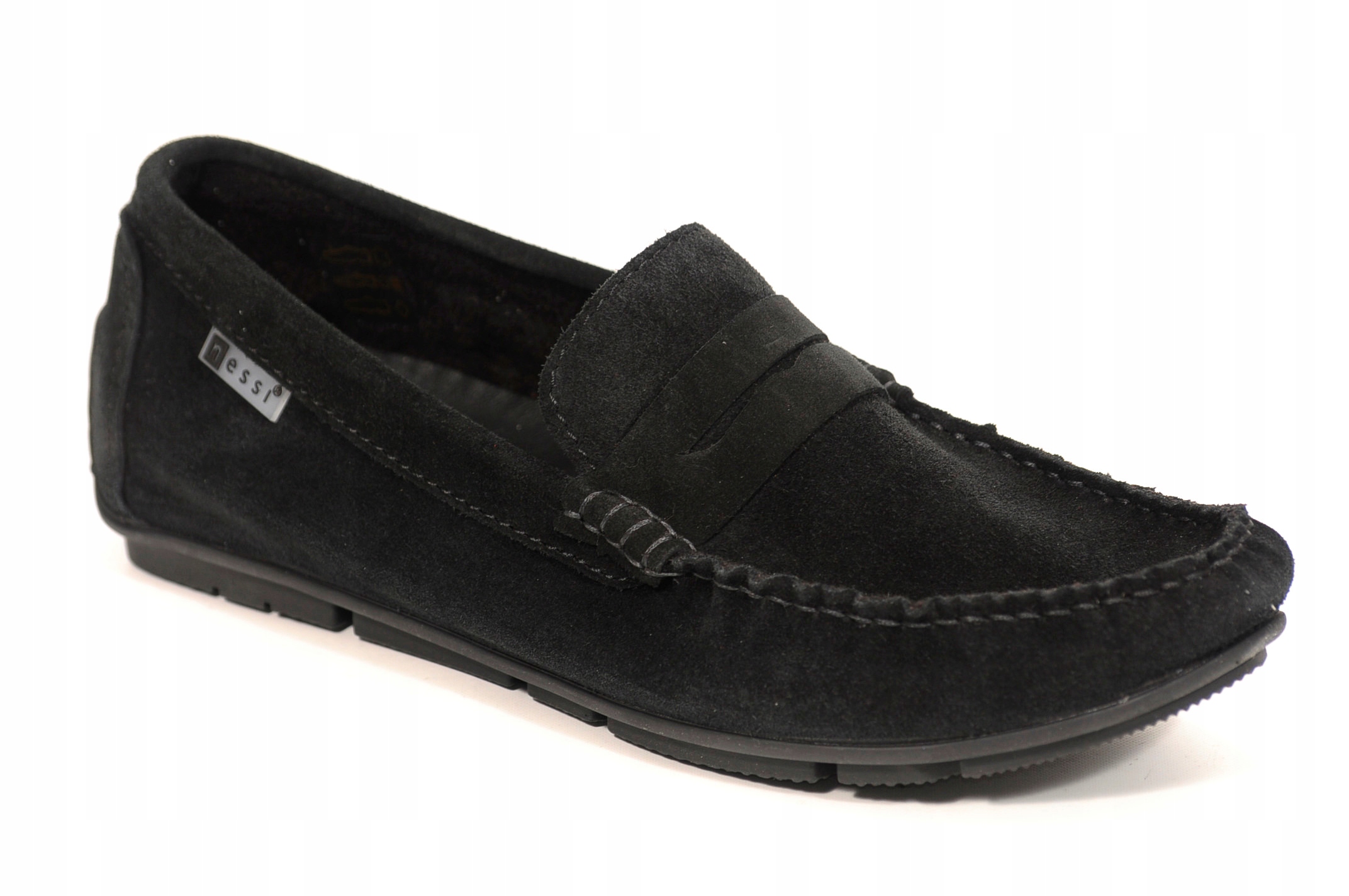 Černé mokasíny Nessi M008, Velikost 45