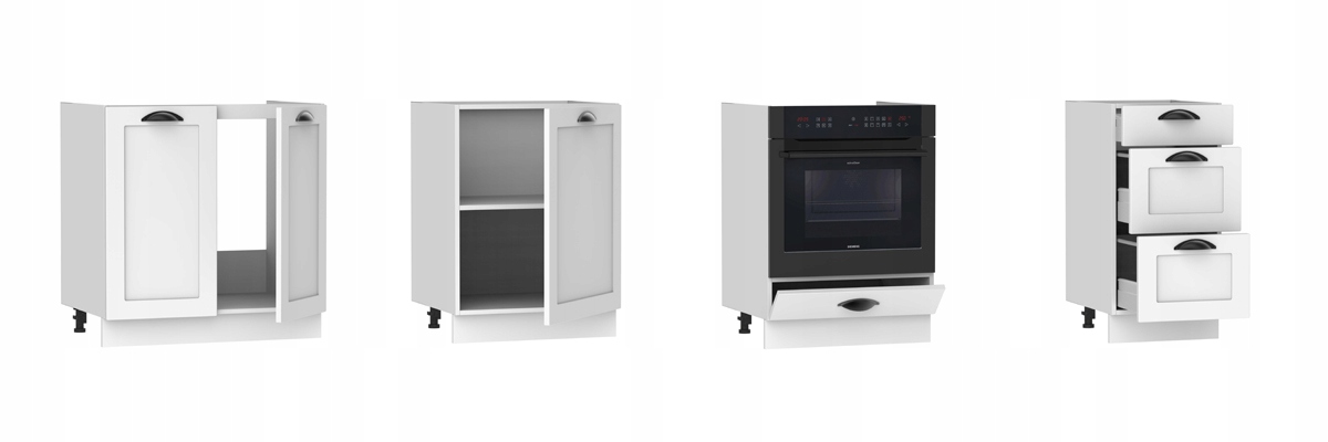 ADEL zestaw szafek kuchennych 2,4m biały MDF Materiał płyta MDF