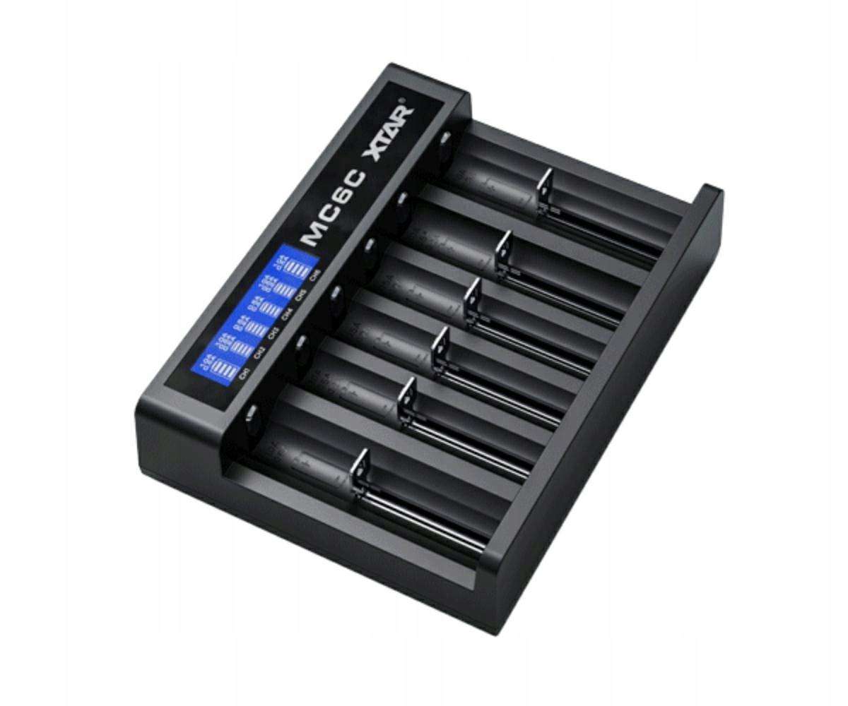 

Ładowarka Xtar MC6C Li-ION Usb 6 kanałów 18650 1A