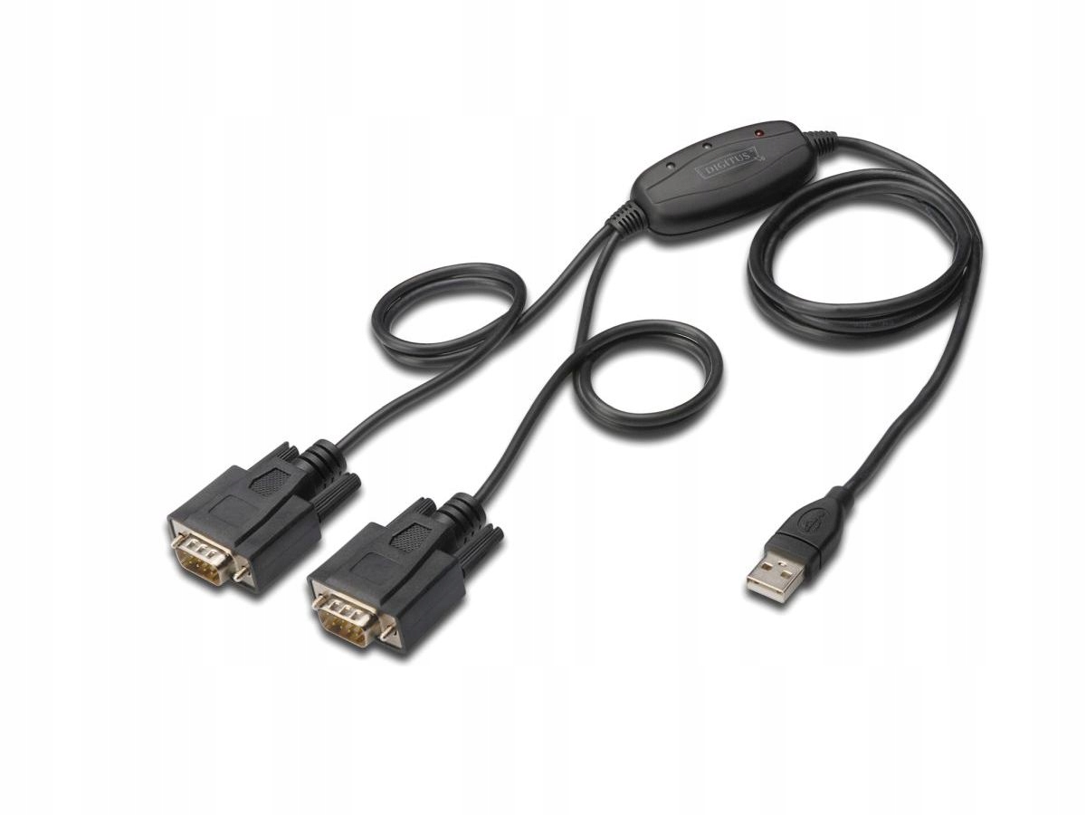 Digitus Konwerter/Adapter USB 2.0 do 2x RS232 (DB9) z kablem USB A M/Ż dł. 1,5m