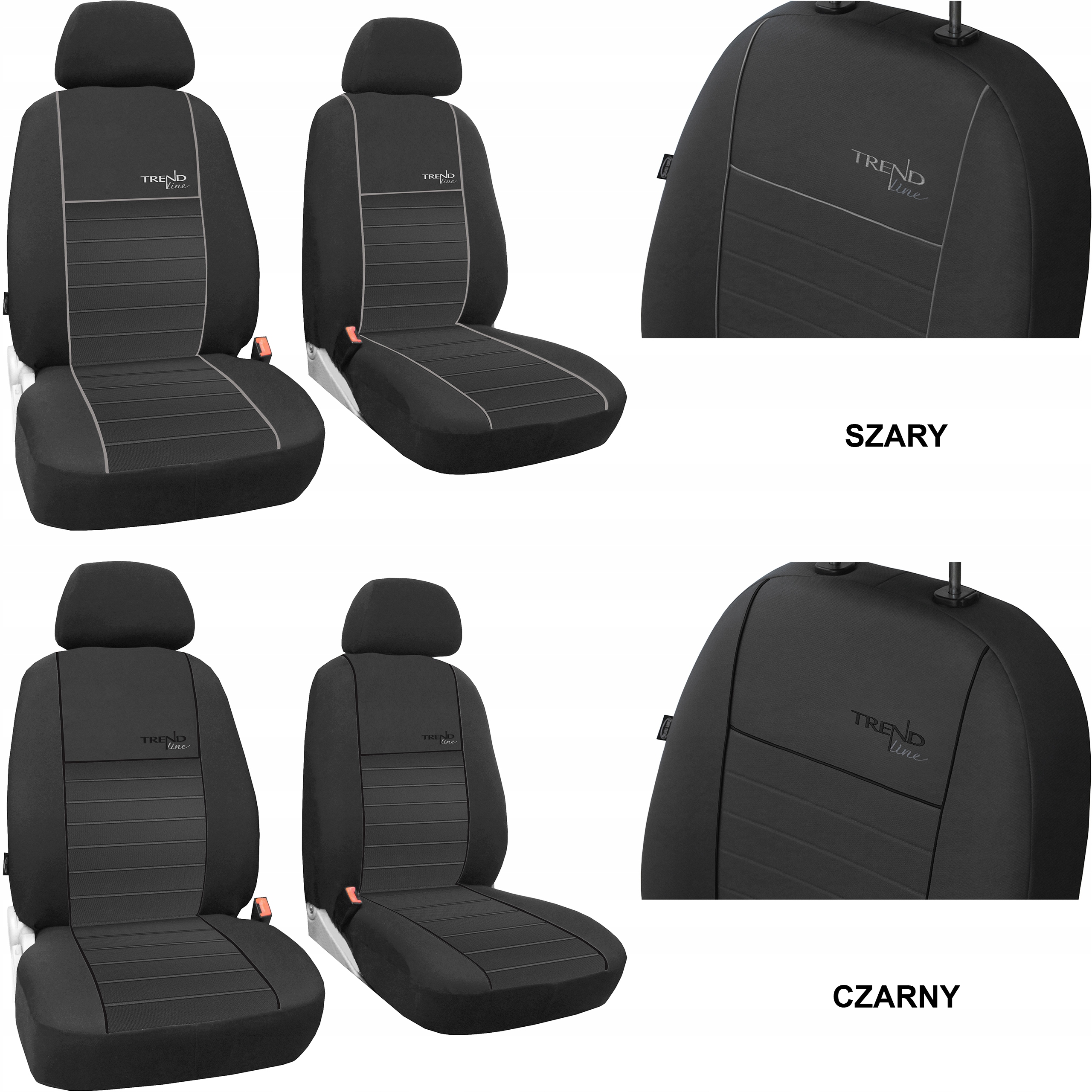 POKROWCE MIAROWE NA FOTELE CHEVROLET CAMARO VI 1+1 Model Trend Line