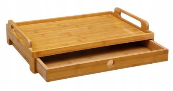 

Bambusowy Stolik Śniadaniowy Taca Z Szufladą