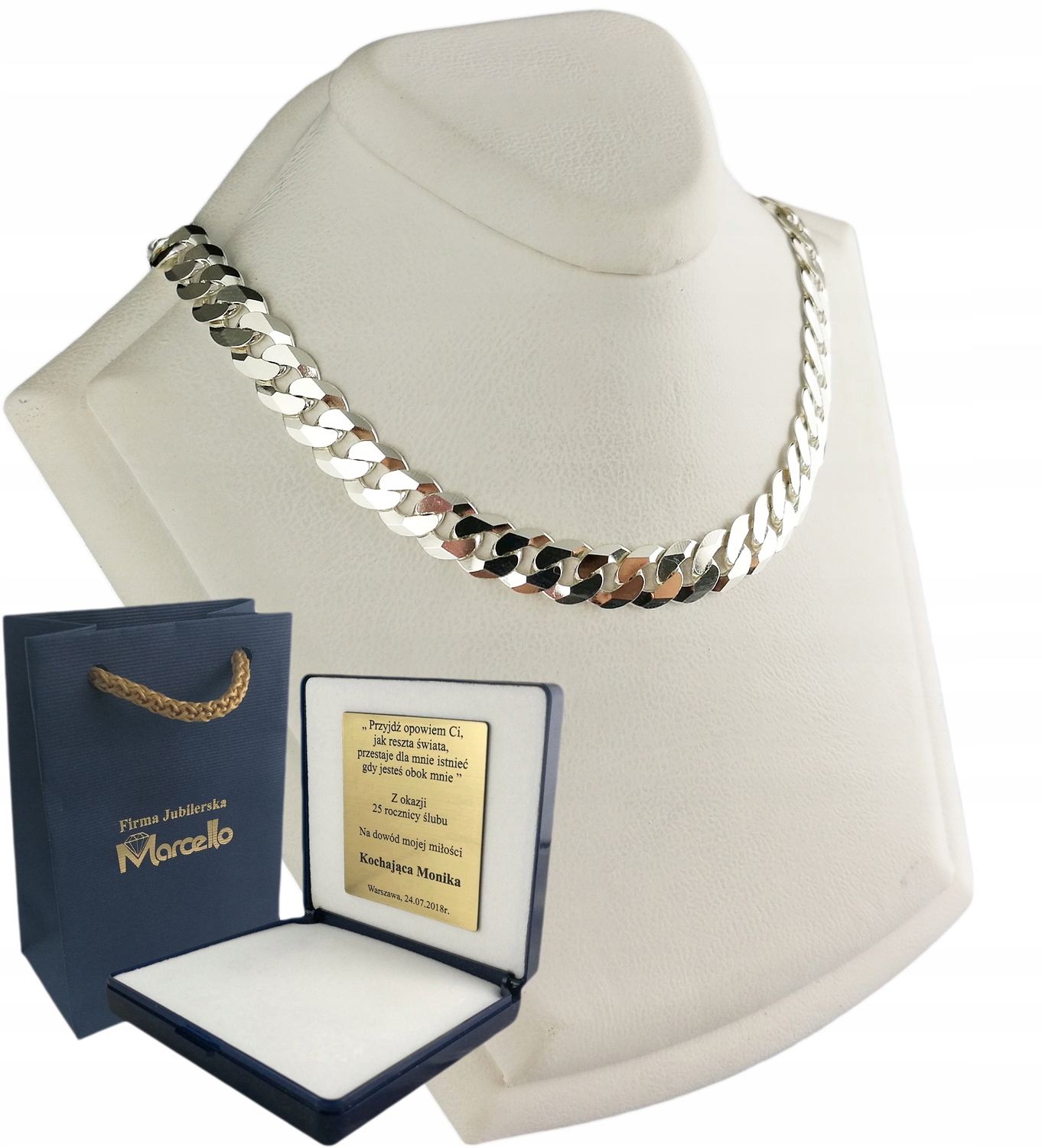 

Łańcuszek Srebrny Męski Pancerka 70cm/6mm +grawer