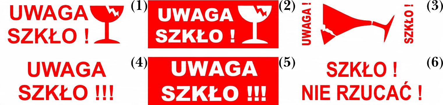 

Pieczątka automat Uwaga Szkło różne