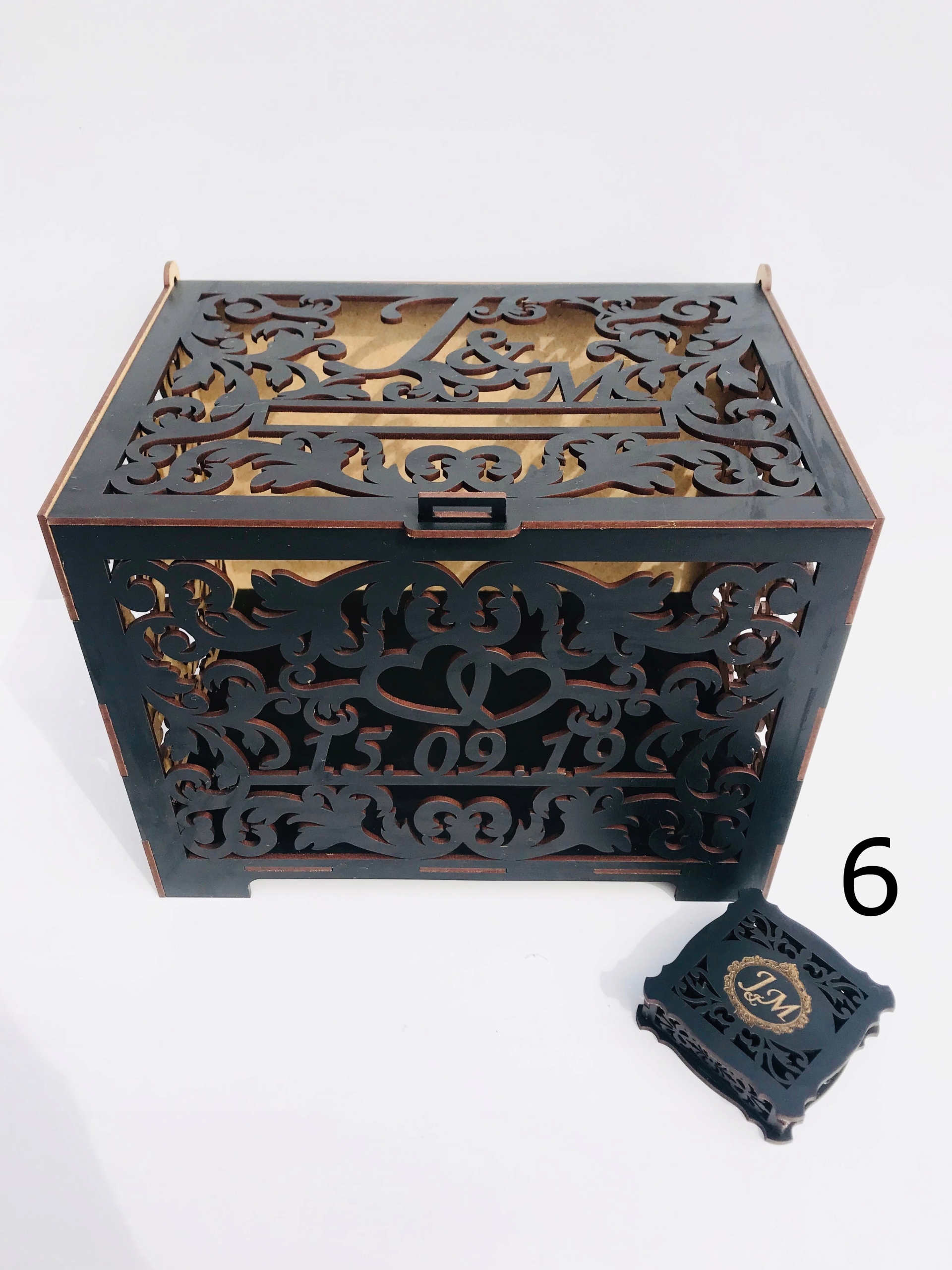 Pudełko na koperty drewno ślub wesele KOLORY duże Głębokość produktu 20 cm