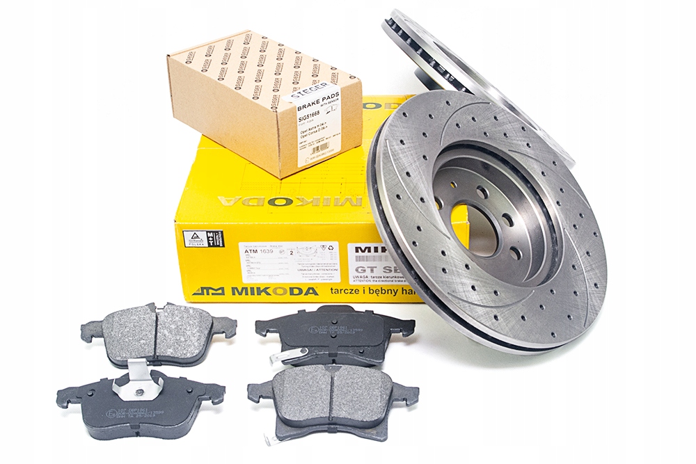 Диски тюнінгу + колодки передні Opel ASTRA H TURBO