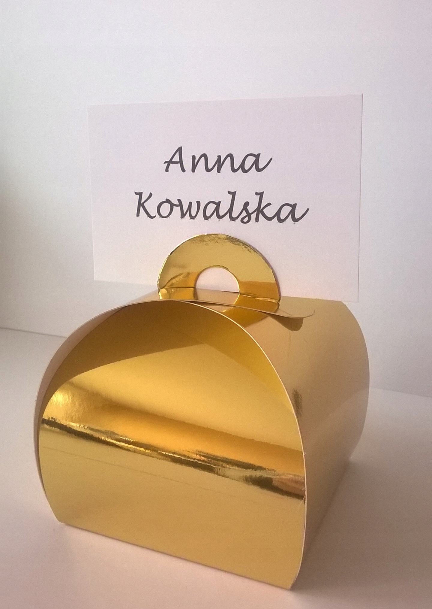

Podziękowania złote pudełeczka + winietka