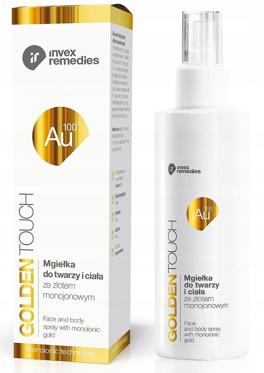

Złoto Monoatomowe Mgiełka Do Twarzy 200ML Invex