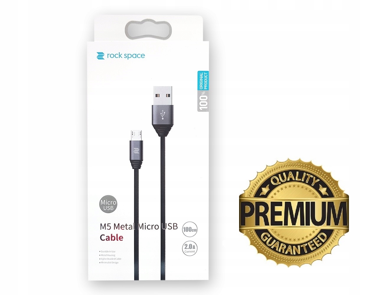 

Solidny Nylonowy Kabel USB/micro-USB Rockspace M5