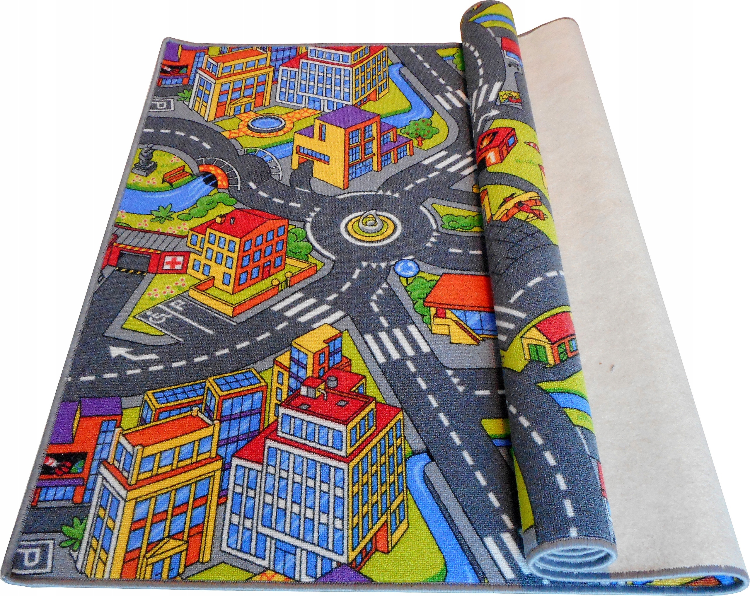 

Dywan Dzieci Obszyty 300x300 Wzory ulice drogi dom