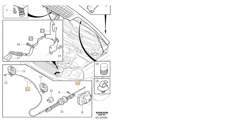 LINKA CIEGNO MASKI ORYGINAL VOLVO XC90 Part number 9483814