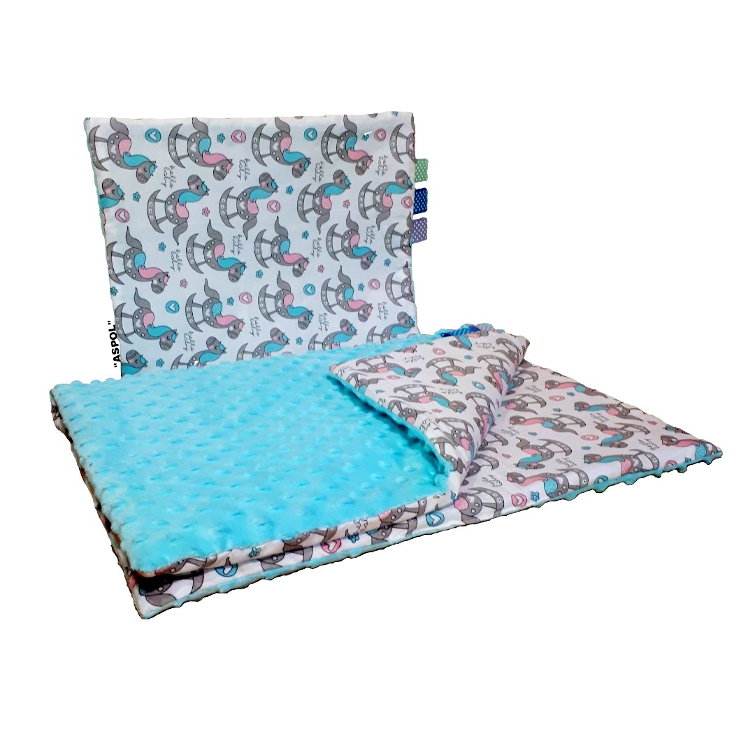 Kocyk minky 75x50 ocieplany + podusia 35x30 Marka inna