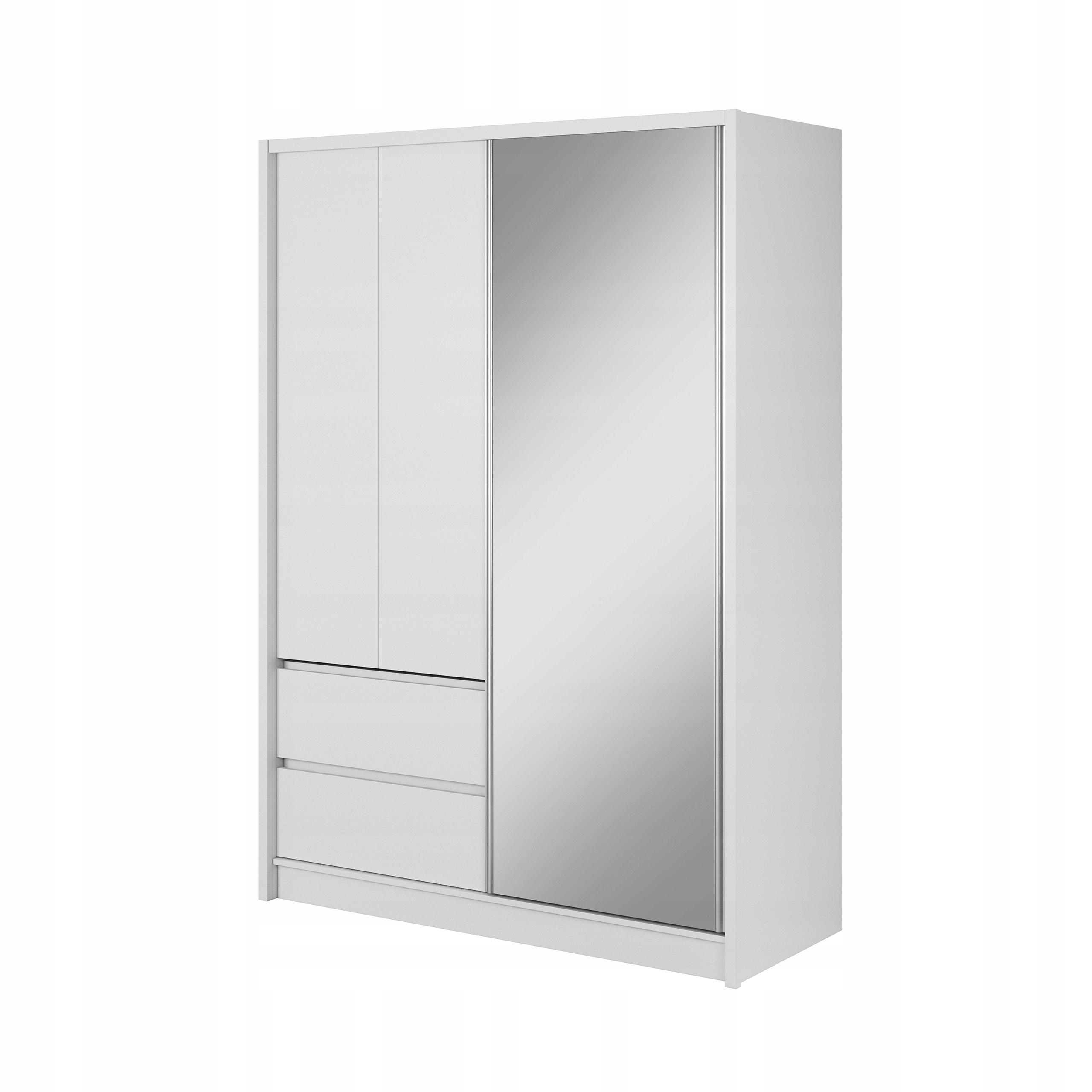 Szafa Przesuwna BELA 130 Biała + Dąb Artisan Głębokość mebla 62 cm