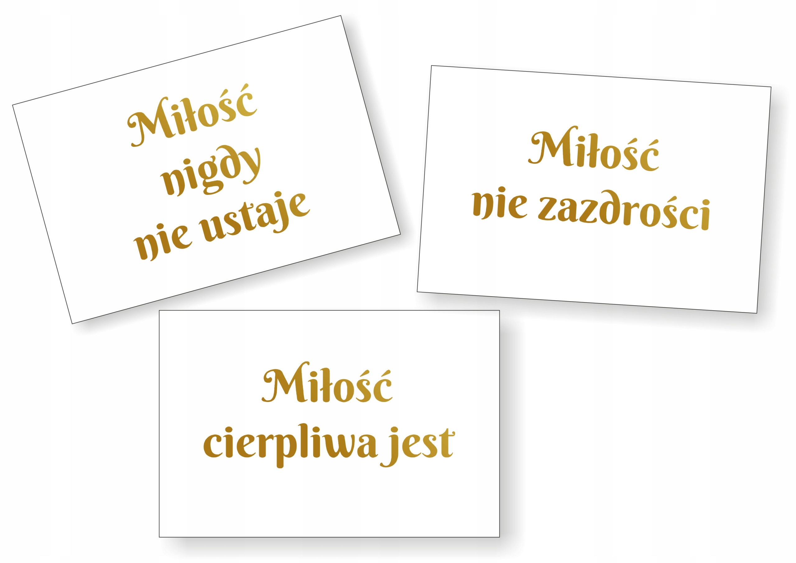 

Zestaw 12 Tabliczek Hymn O Miłości Ślub białe