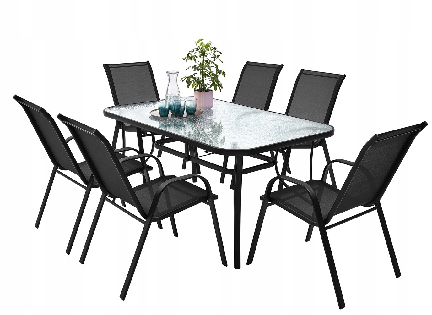 KOMPLET MEBLI OGRODOWYCH NA TARAS STÓŁ + 6 KRZESEŁ