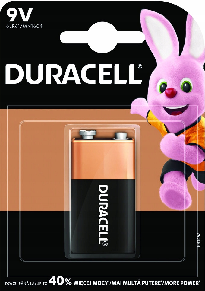 1x BATERIA ALKALICZNA DURACELL 6LR61 6LF22 9V