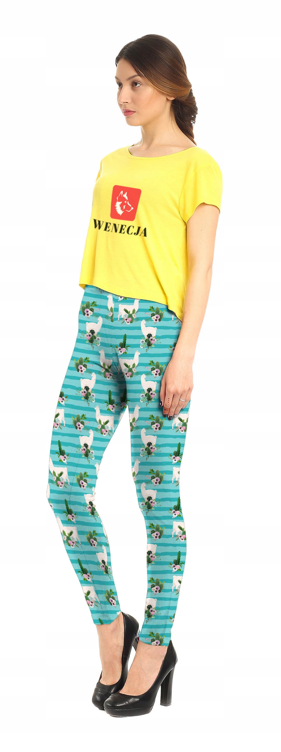 LEGGINSY NADRUK 3D LAMKI FITNESS YOGA Rozmiar uniwersalny