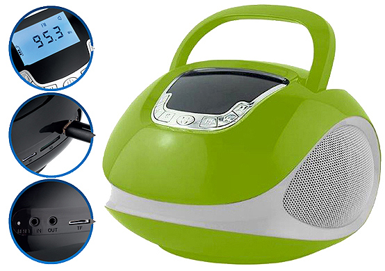 

Boombox Głośnik z Bluetooth Usb Sd Aux Fm zielony