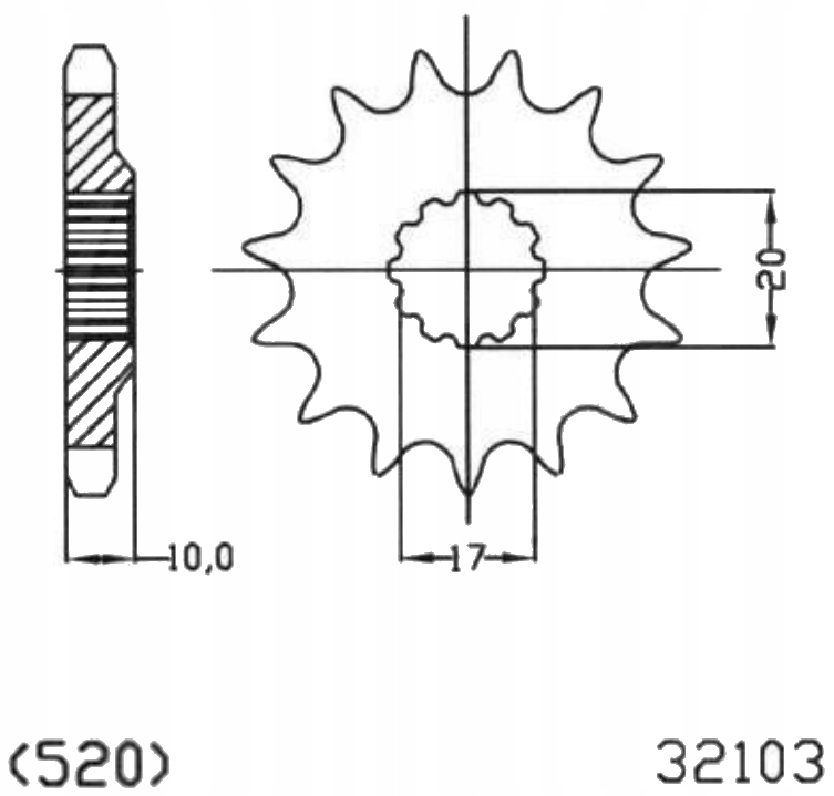 Přední ozubené kolo Esjot 12 13Z Husqvarna Wr 125