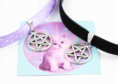 

choker Pentagram pastel goth czarny naszyjnik